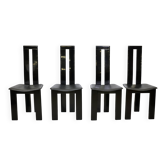 Postmodern Black Dining Chairs by Pietro Costantini, Set of 4, 1970s