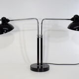 Double desk lamp, Bauhaus, by Christian Dell, model 6660 Super, original edition Kaiser Idel