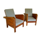 Fauteuils de véranda vintage en bois avec marqueterie incrustée 1930s