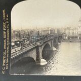 Old photography stereo, stereograph, luxury albumine 1903 London Bridge