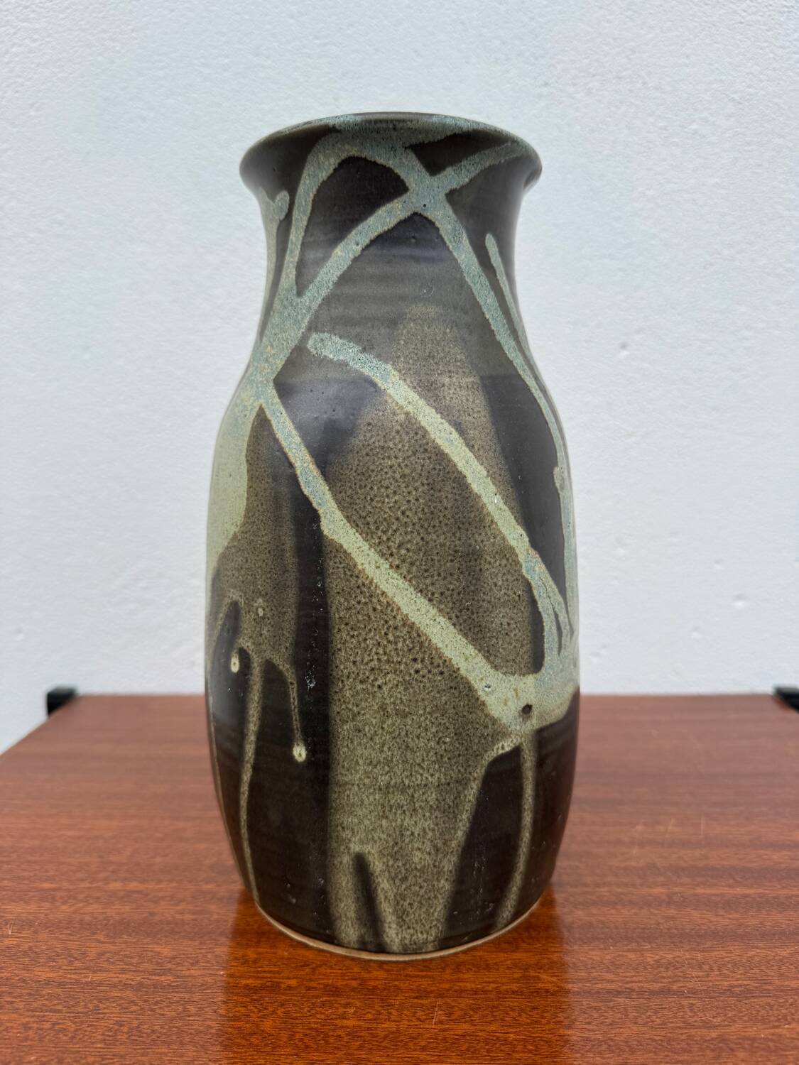 Stoneware vase with drips in the style of Jean Pointu