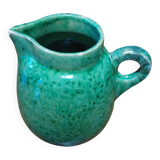 Glazed terracotta cream pot in Provence green