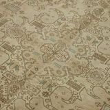 Hand-Knotted Persian One of a Kind 1970s 190 cm x 289 cm Beige Wool Carpet