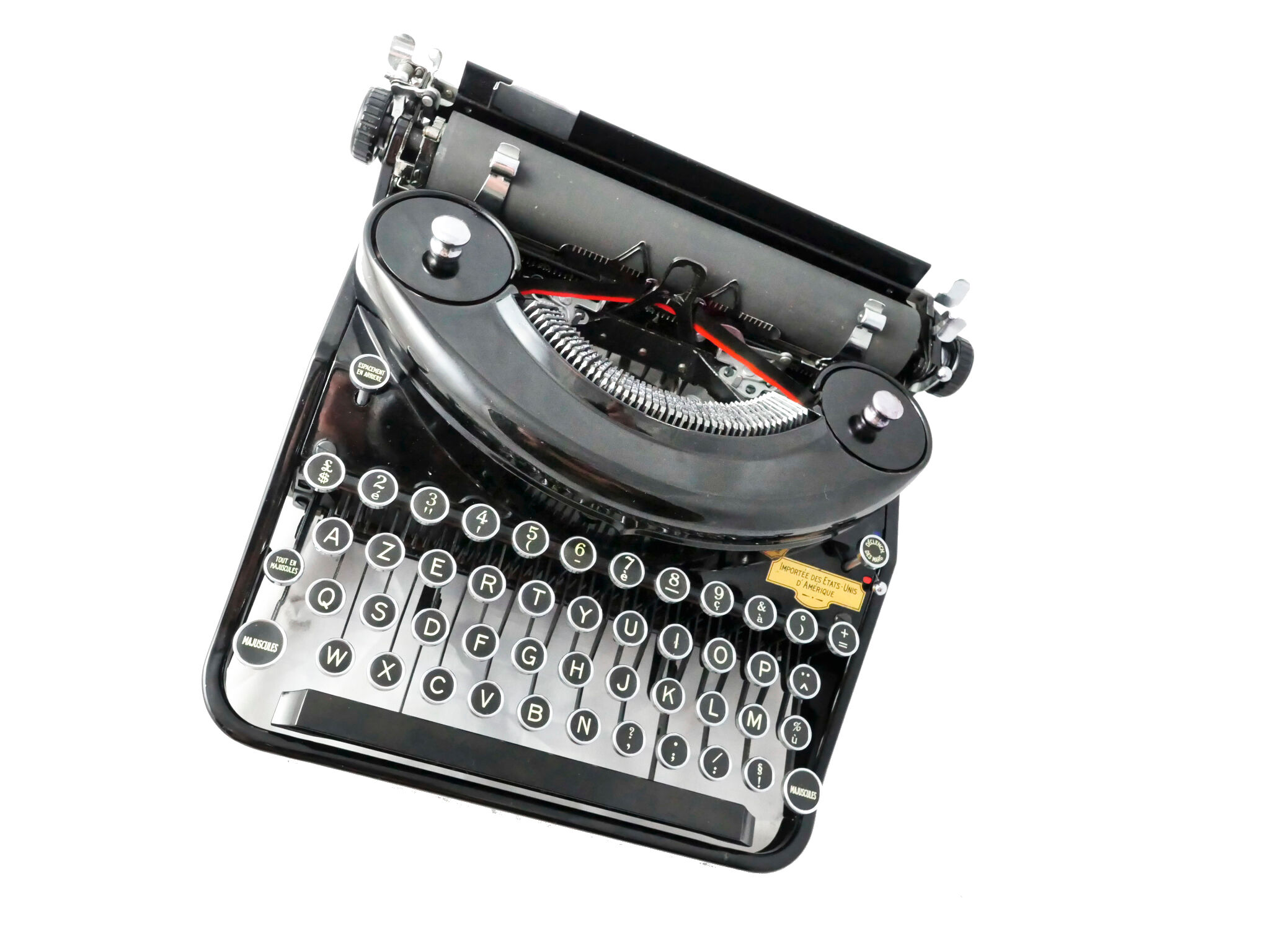 Underwood Noiseless black portable typewriter from 1935 revised new ribbon USA