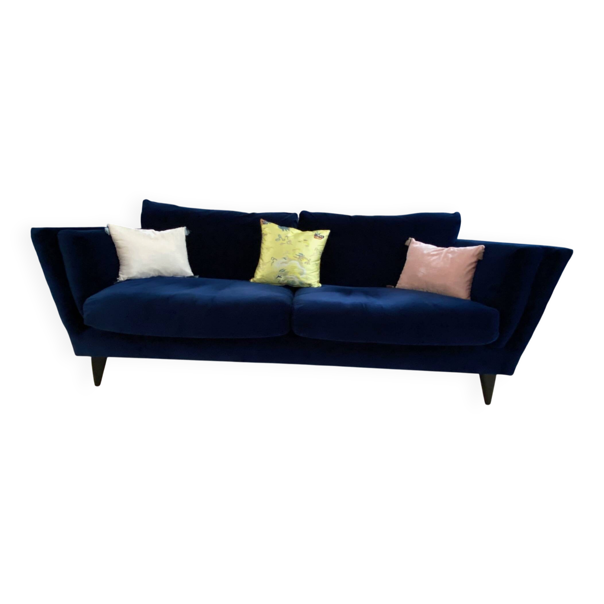 SITS Nova 3-seater canapé in Dedar blue velvet – very good condition.