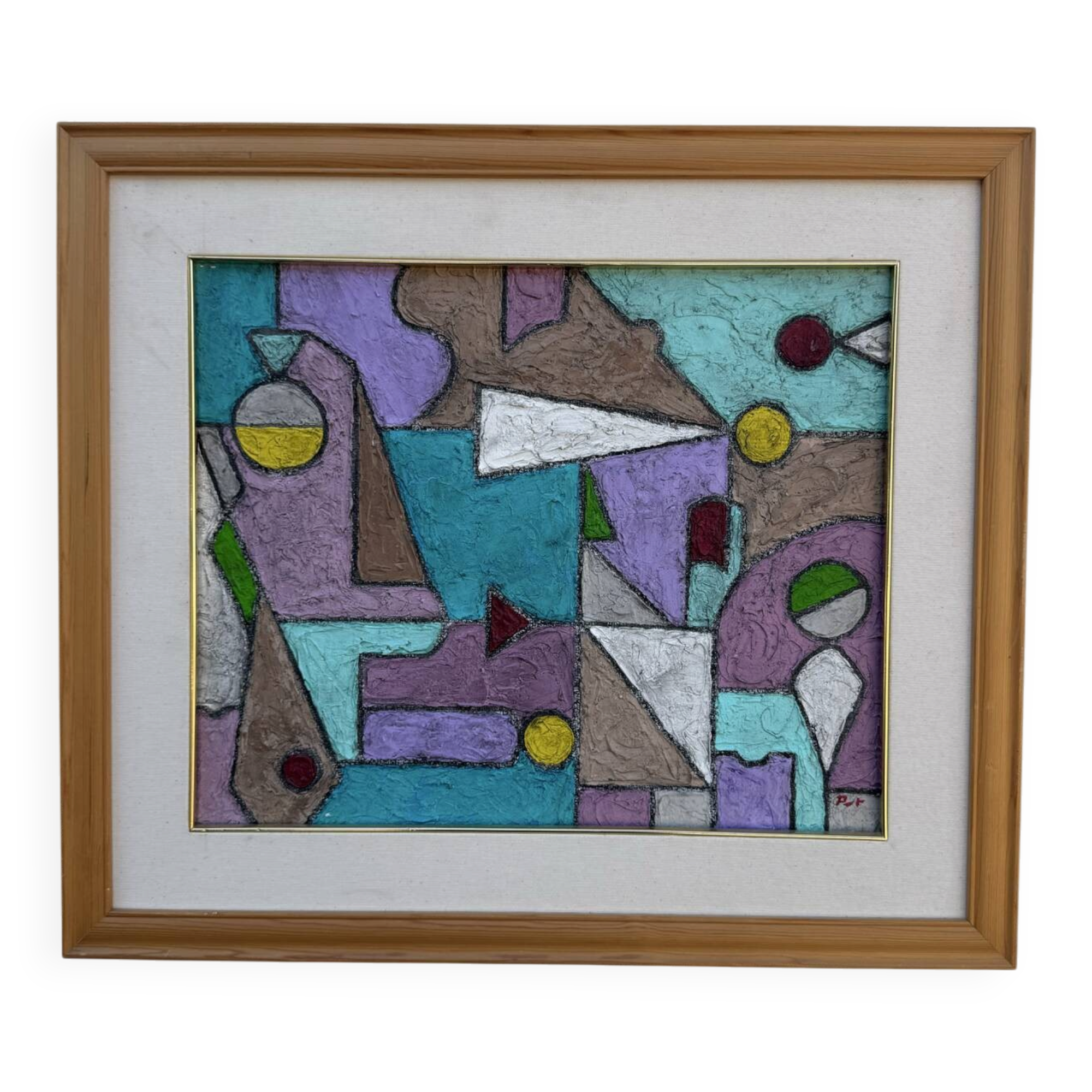 Tableau abstrait géométrique coloré