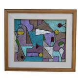Abstract geometric coloured painting