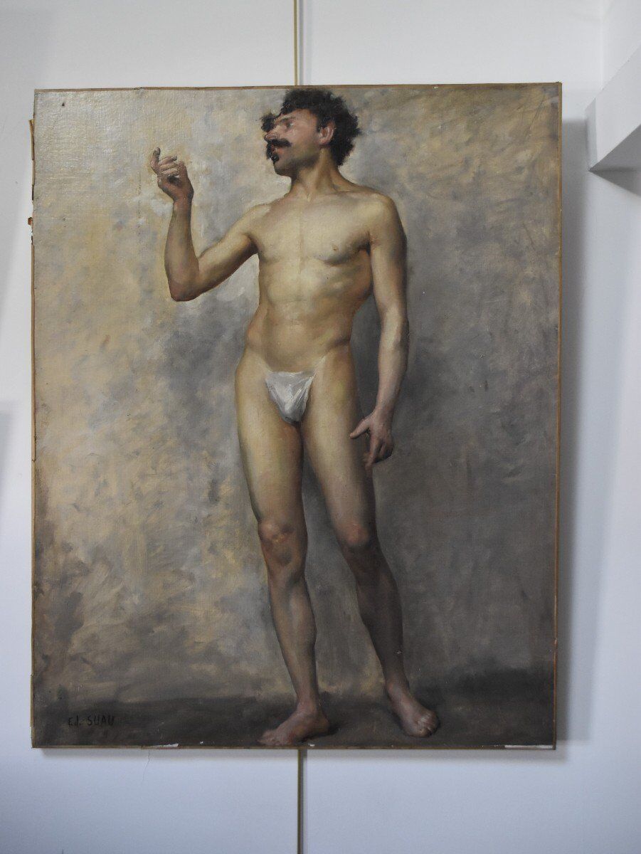 Edmond Suau (1871-1929) An Academy, Oil on Canvas Signed