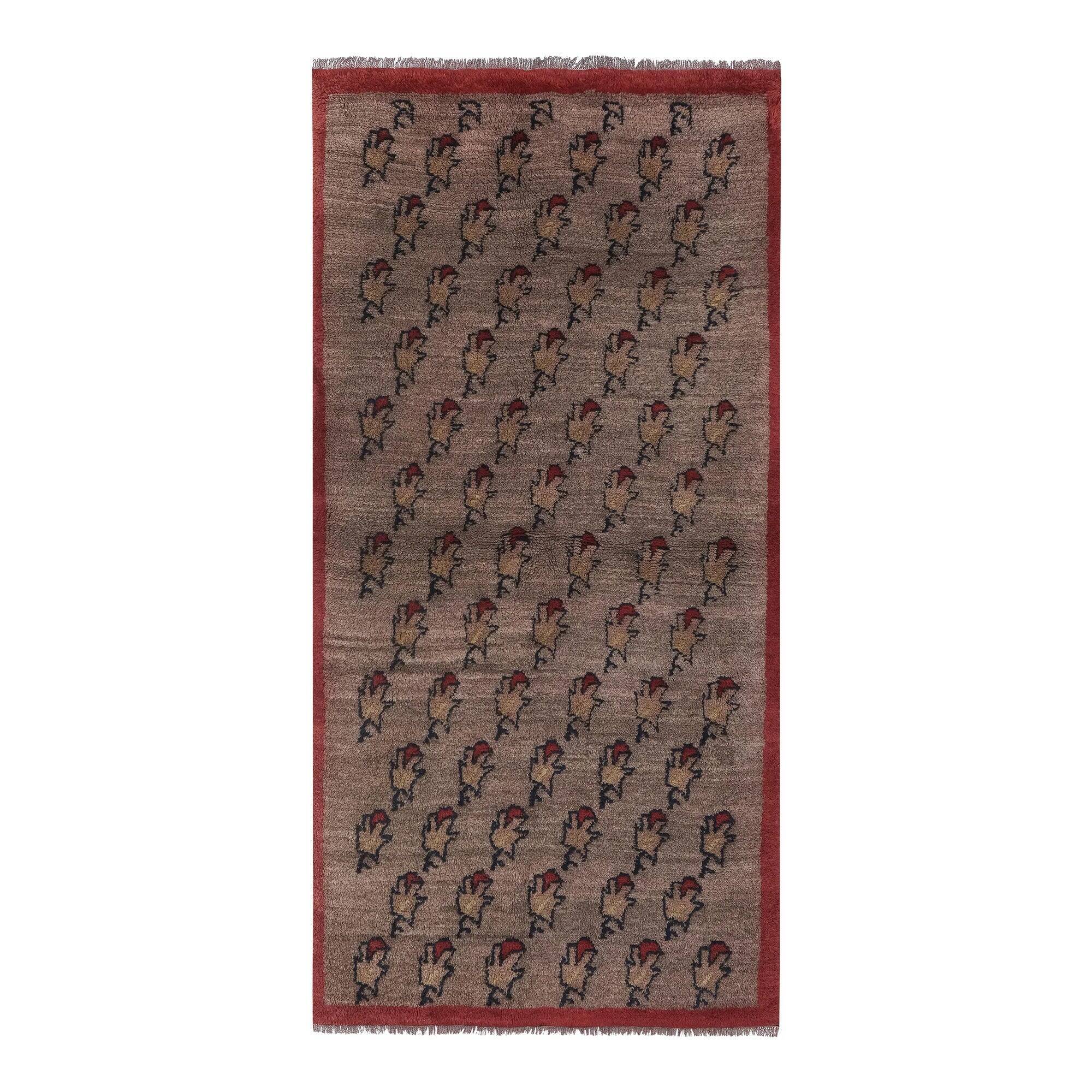Vintage handmade Turkish rug 110x210 cm