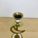 Pair of mother-of-pearl brass candlesticks with moon and sun
