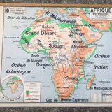 School map africa physical vidal lablache 16 vintage