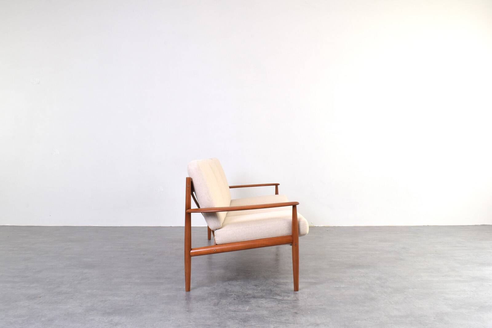 Mid-Century Danish Teak & Wool Sofa by Grete Jalk for France & Søn