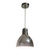 Vintage industrial pendant light - Polished chrome metal