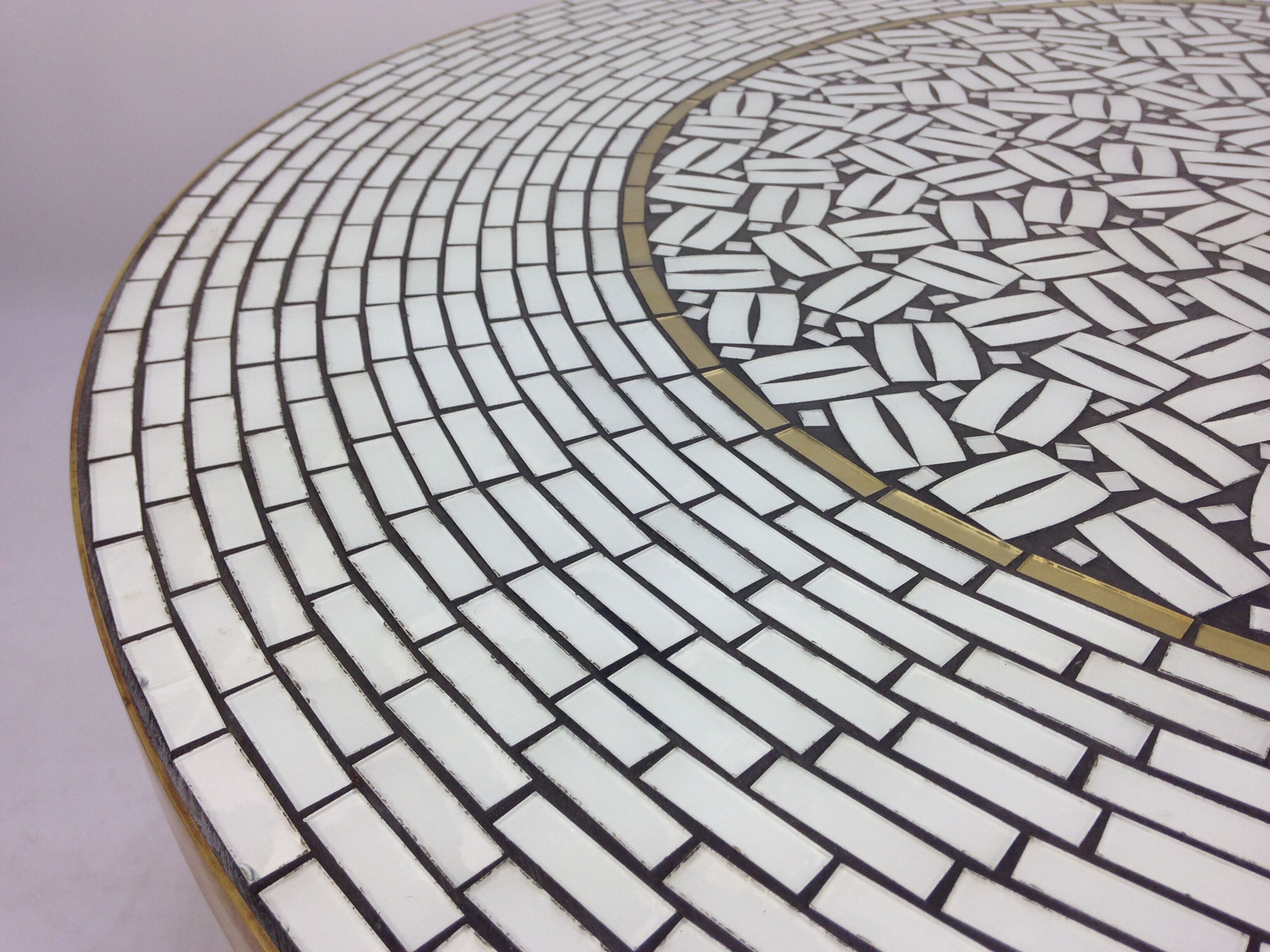 Large Round Mosaic Coffee Table by Berthold Muller, 1950s