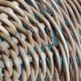 Round wicker tray basket
