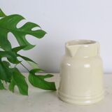 Water pitcher, beige ceramic, 1940s vintage French