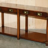 Kennedy Harrods military campaign console with two drawers