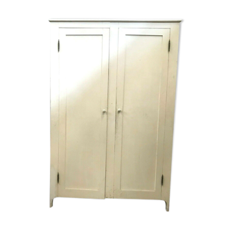 20th century patinated solid fir storage cabinet