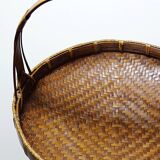 Large Vintage Asian Bamboo Offering Basket 1920–1950