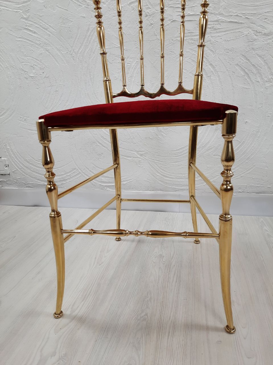 Pair of chiavarine chairs, brass