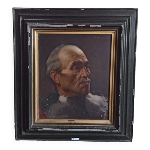 Portrait huile sur panneau