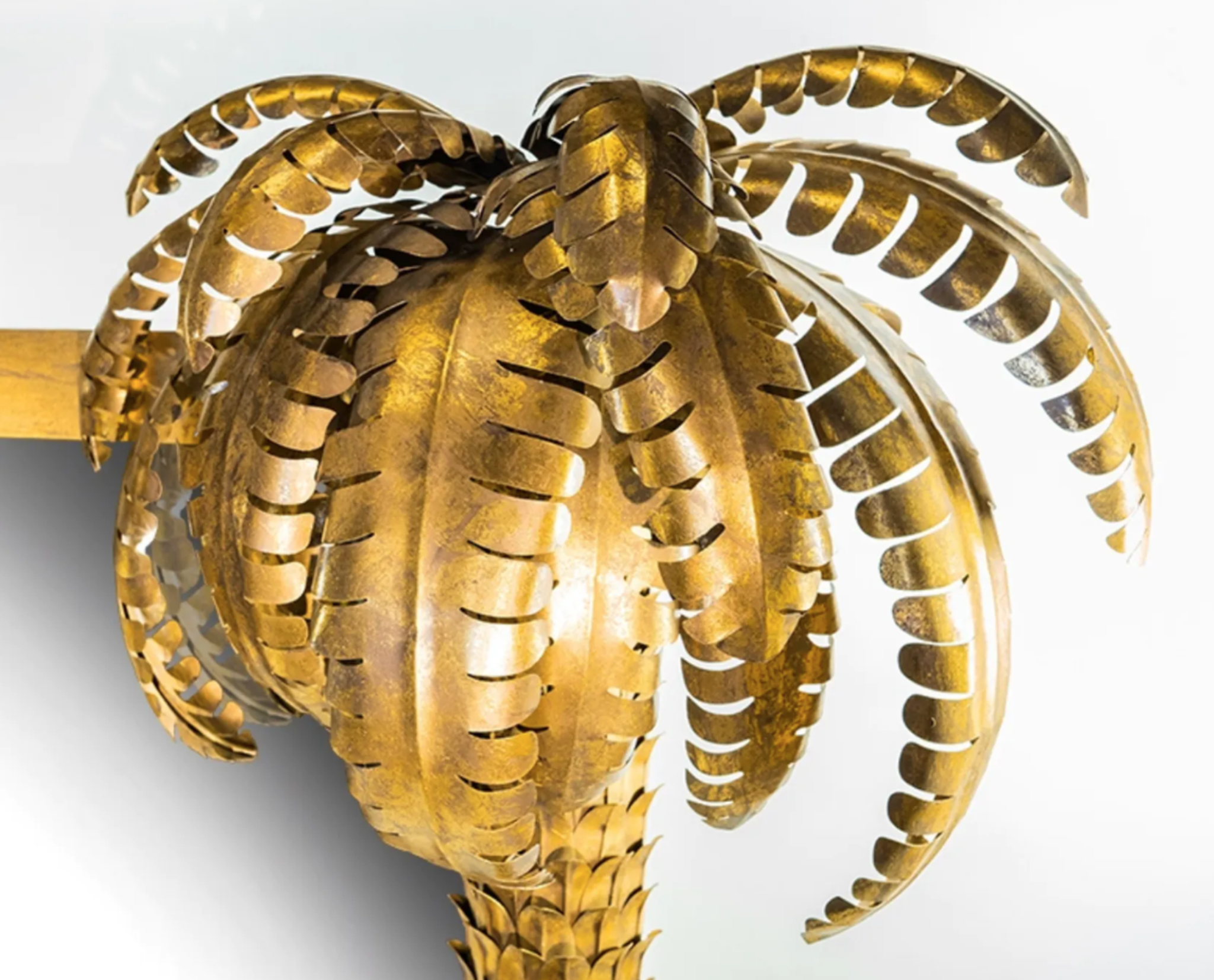 Mirror palm large format metal gold 125x180cm
