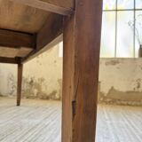 Pine and oak + walnut farmhouse table 1950