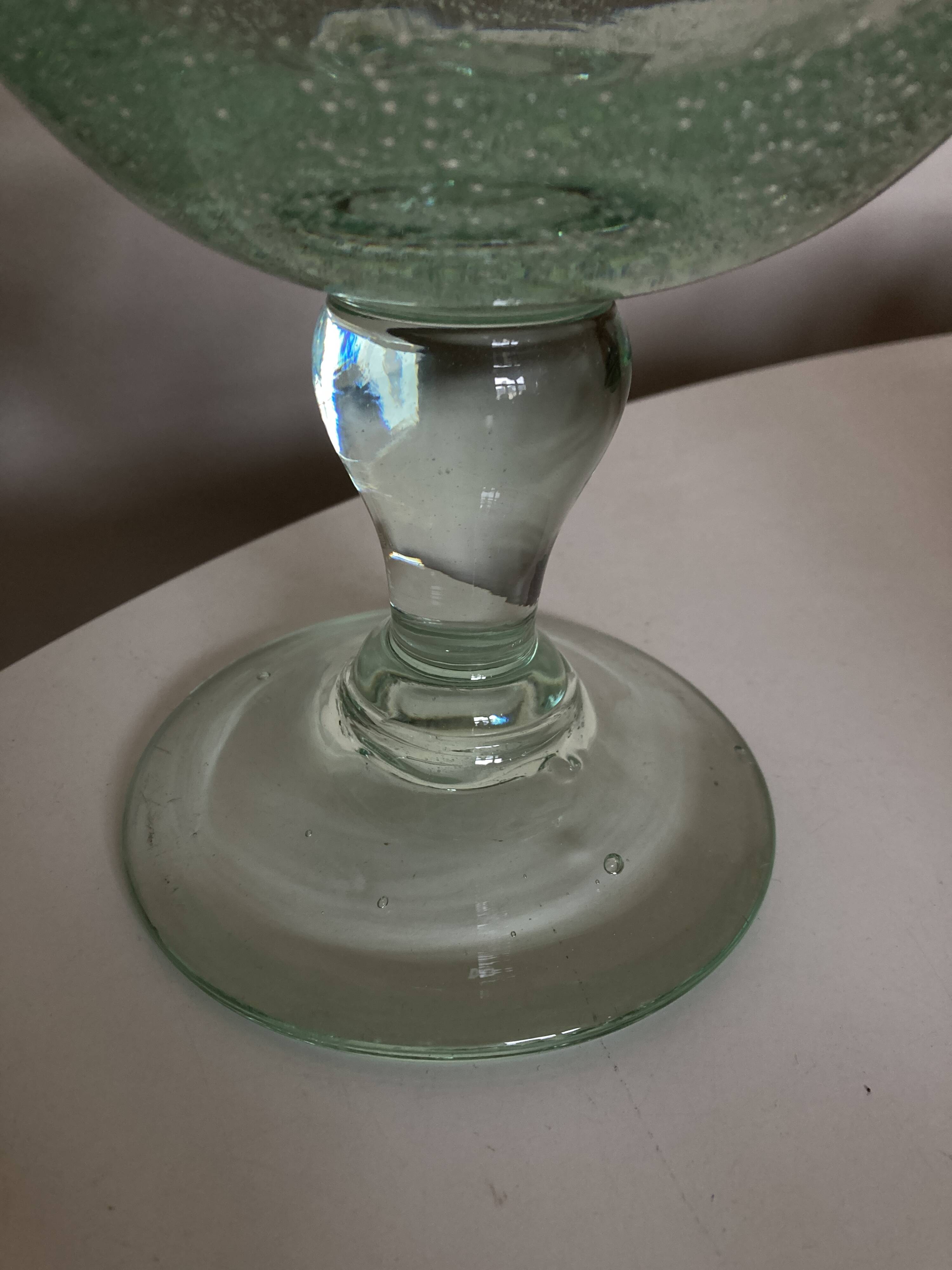 Biot centerpiece on a celadon XXL pedestal, 1960, signed