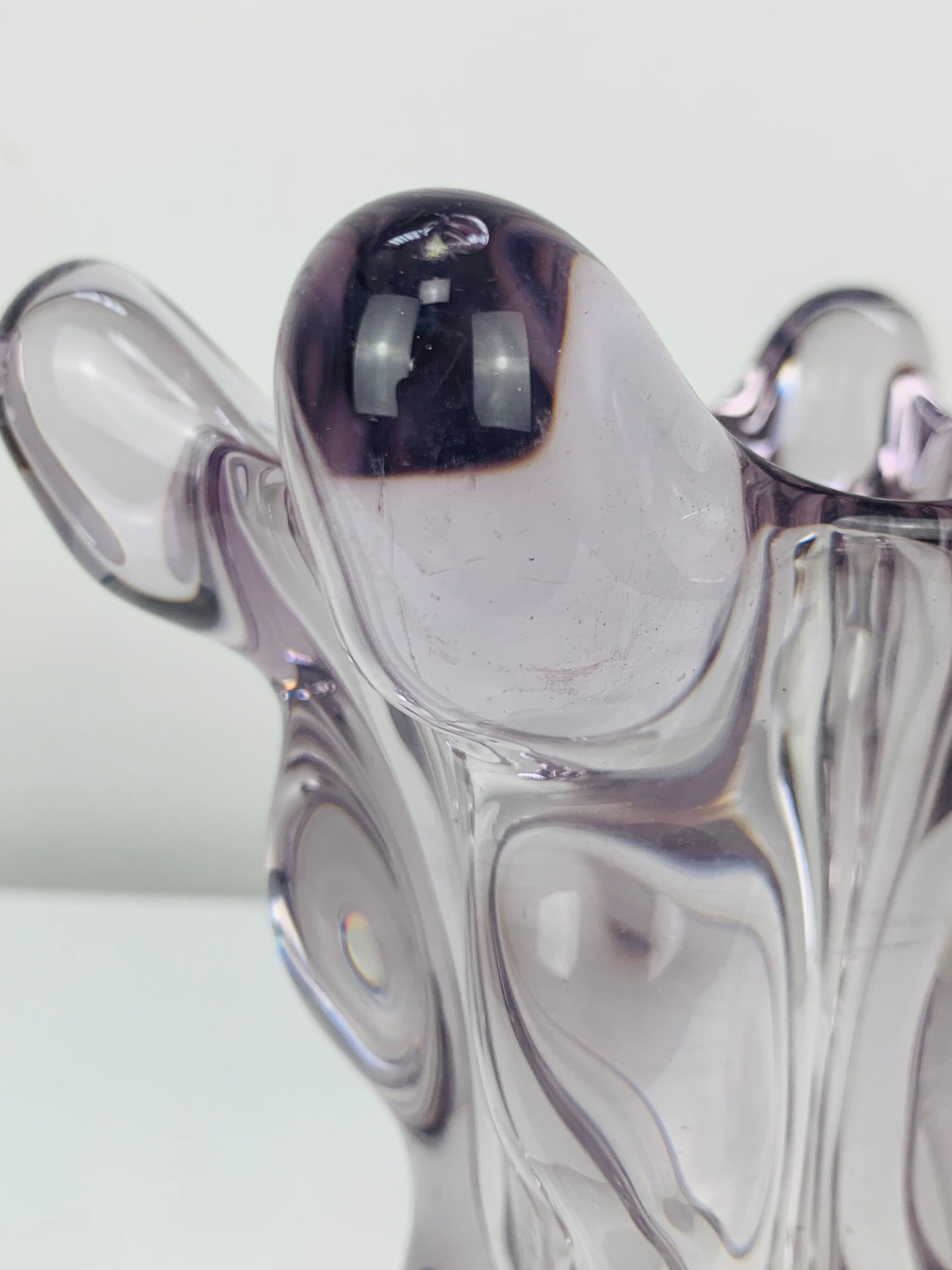 Giraffe vase in Art Vannes crystal, 1950, vintage