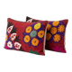 Set of 2 vintage embroidered cushion covers 43x71 cm