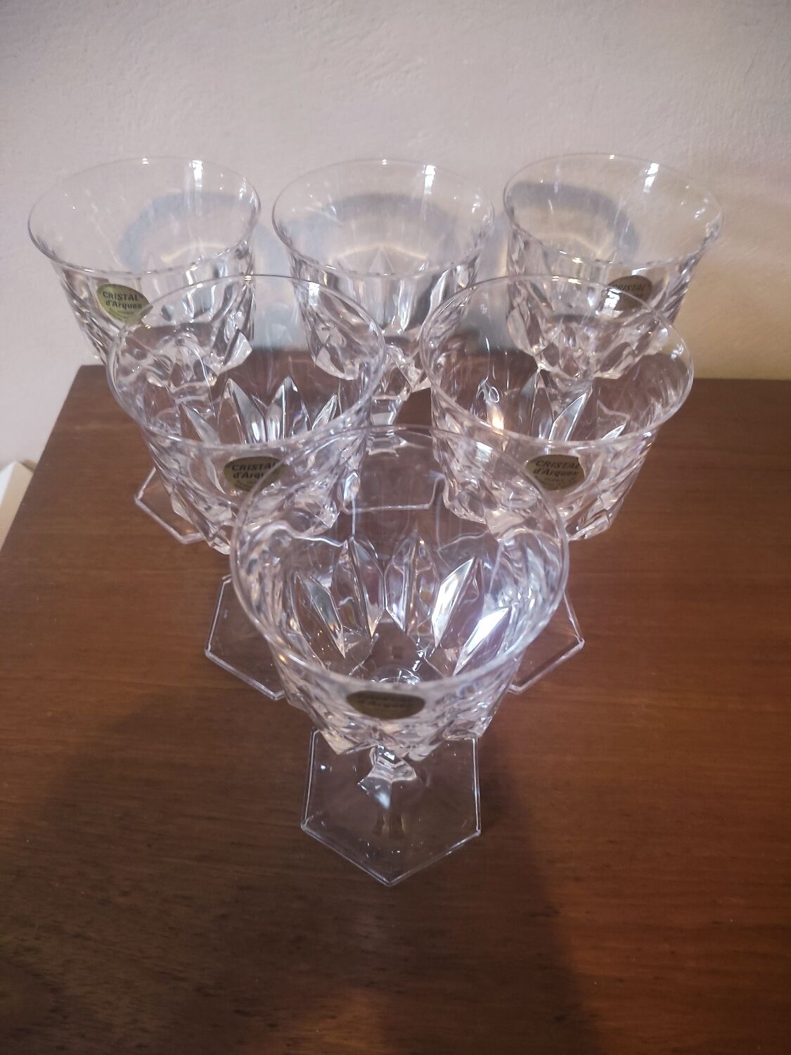 6 water glasses model Chaumont by crystal of Arques