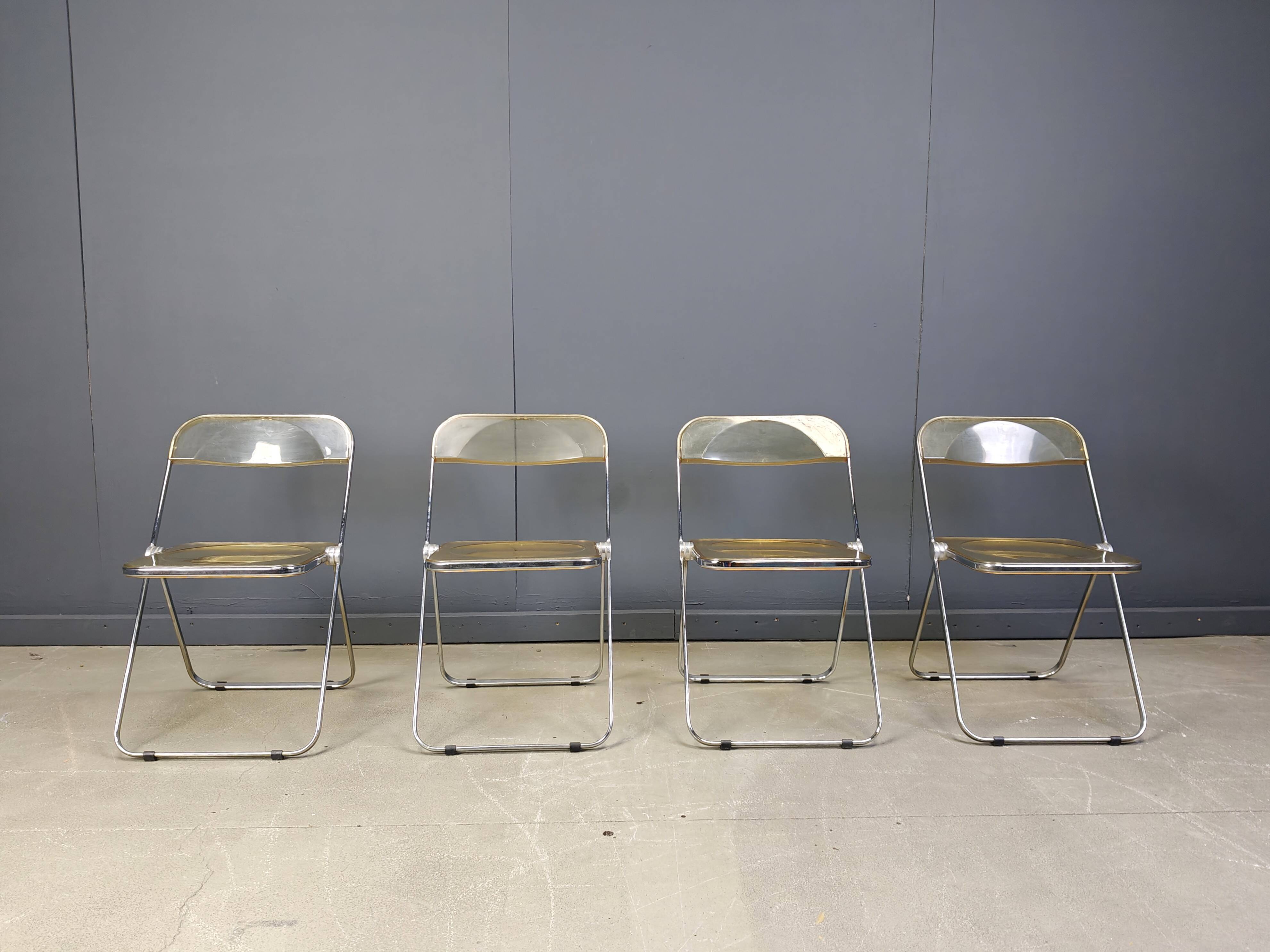 Vintage plia chairs by Castelli, 1970s