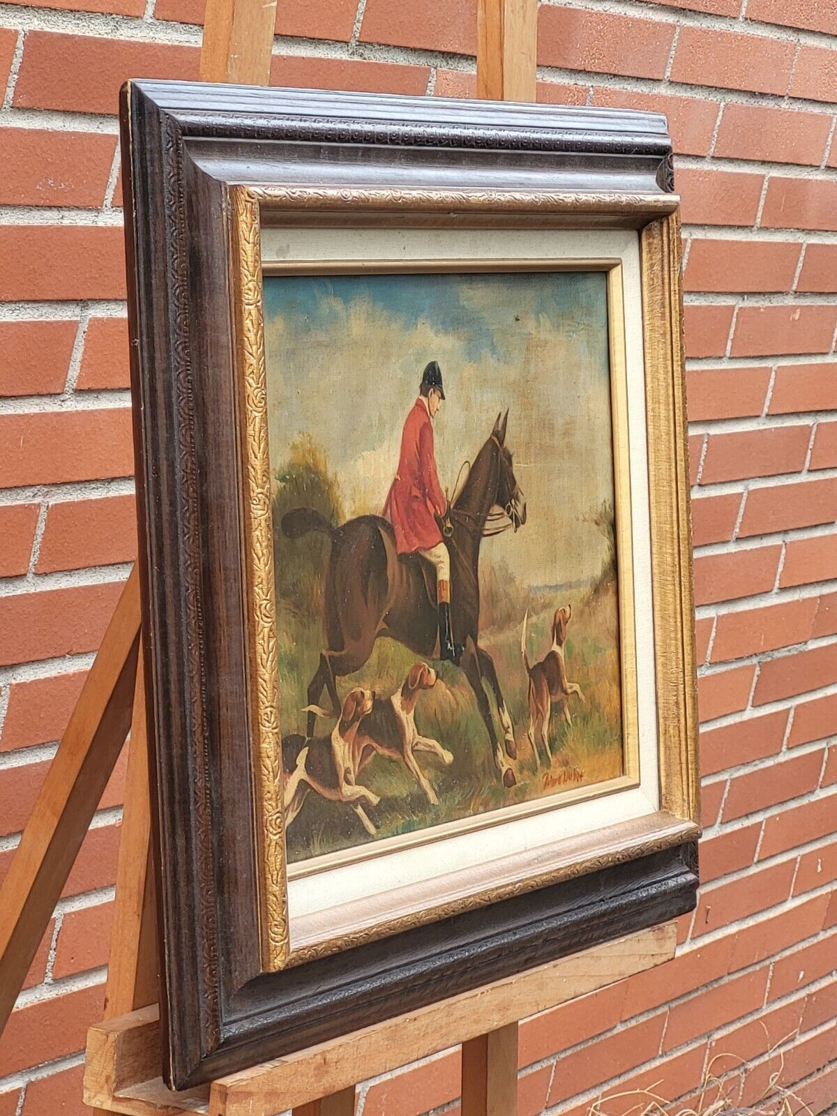 Oil painting signed Nubet "The Hunt"