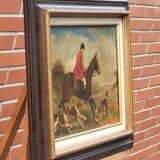 Oil painting signed Nubet "The Hunt"