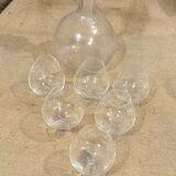 Ensemble carafe et sept verres alcool