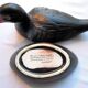 Old vintage terrine: blackened ceramic moorhen, CAUGANT production
