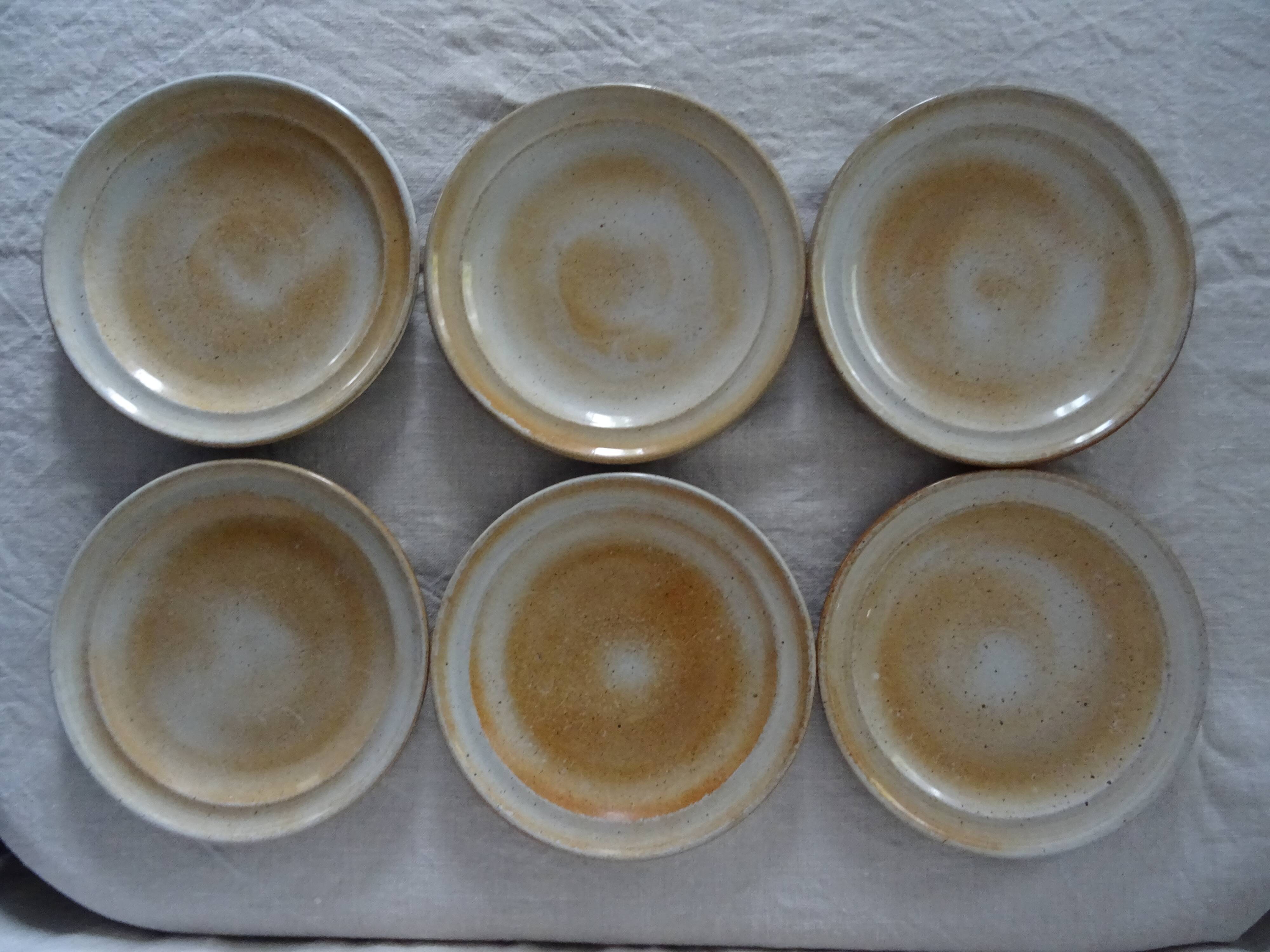 6 flat plates in sandstone from the marais france