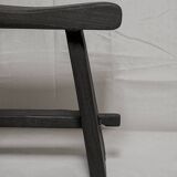 Burnt wood monolith stool