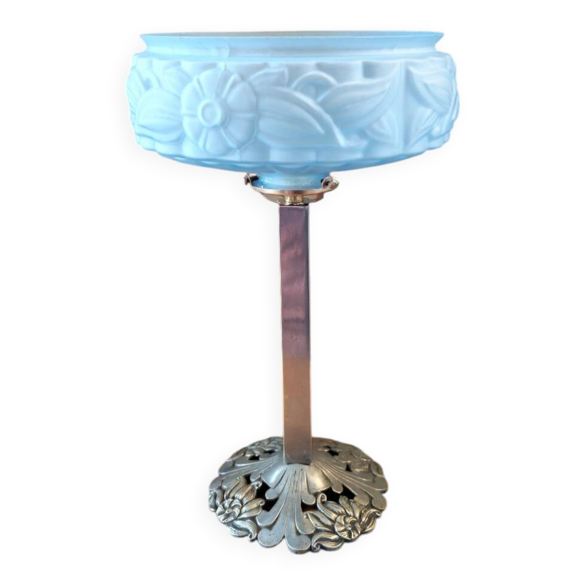 Art Deco lamp with floral decor