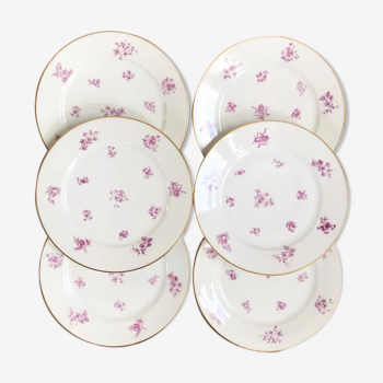 Set of 6 porcelain dessert plates