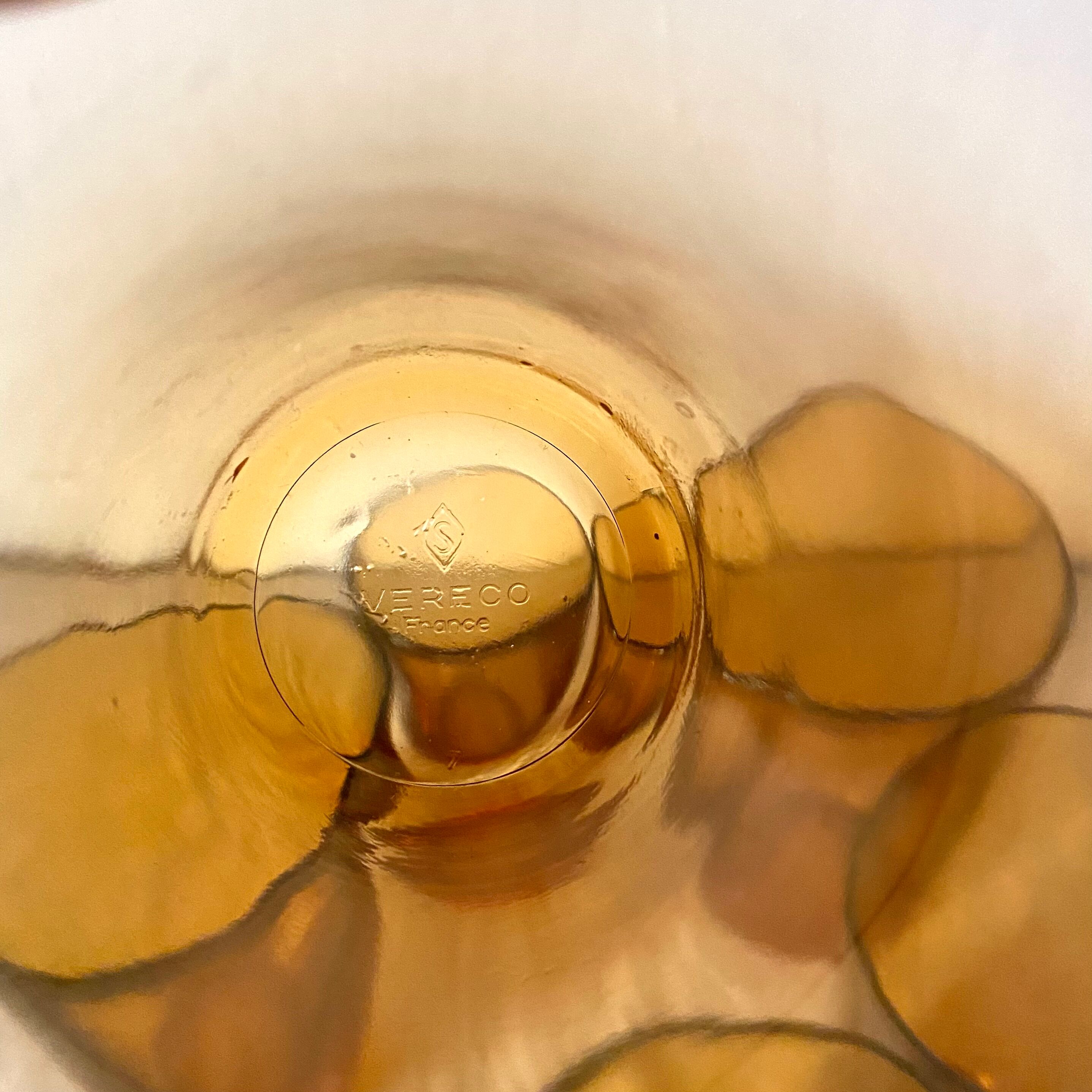 Verres à eau vintage ambrés vereco