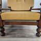 1980s leather and solid wood armchairs