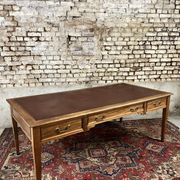 Flat desk double faces of minister mahogany style Louis XVI XIX th century
