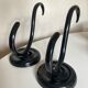 Paire de patères porte manteau XXL Thonet Art déco en bois noir courbé