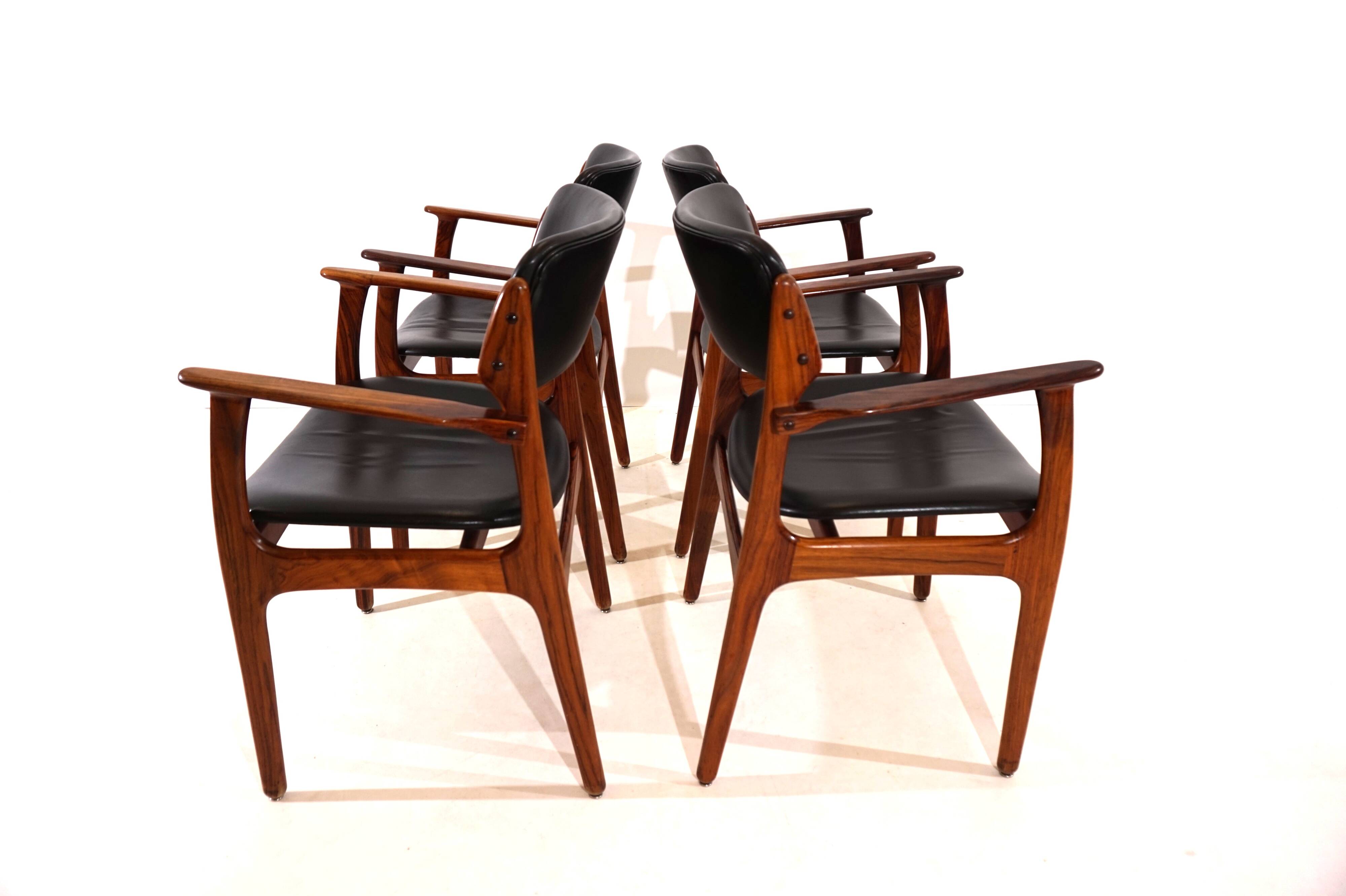 Erik Buck lot de 4 chaises de salle à manger en palissandre OD 50 pour OD Mobler