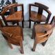 Round table + 4 chairs solid wood elm and bamboo set mag room furniture