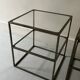 Vintage metal and glass bedside / side table, circa 1970 design