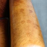 Sheepskin leather chair with a beautiful patina