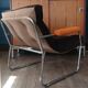 Fauteuil lounge style G.Lundgren pour Ikea, velours & tubes chromés 1970