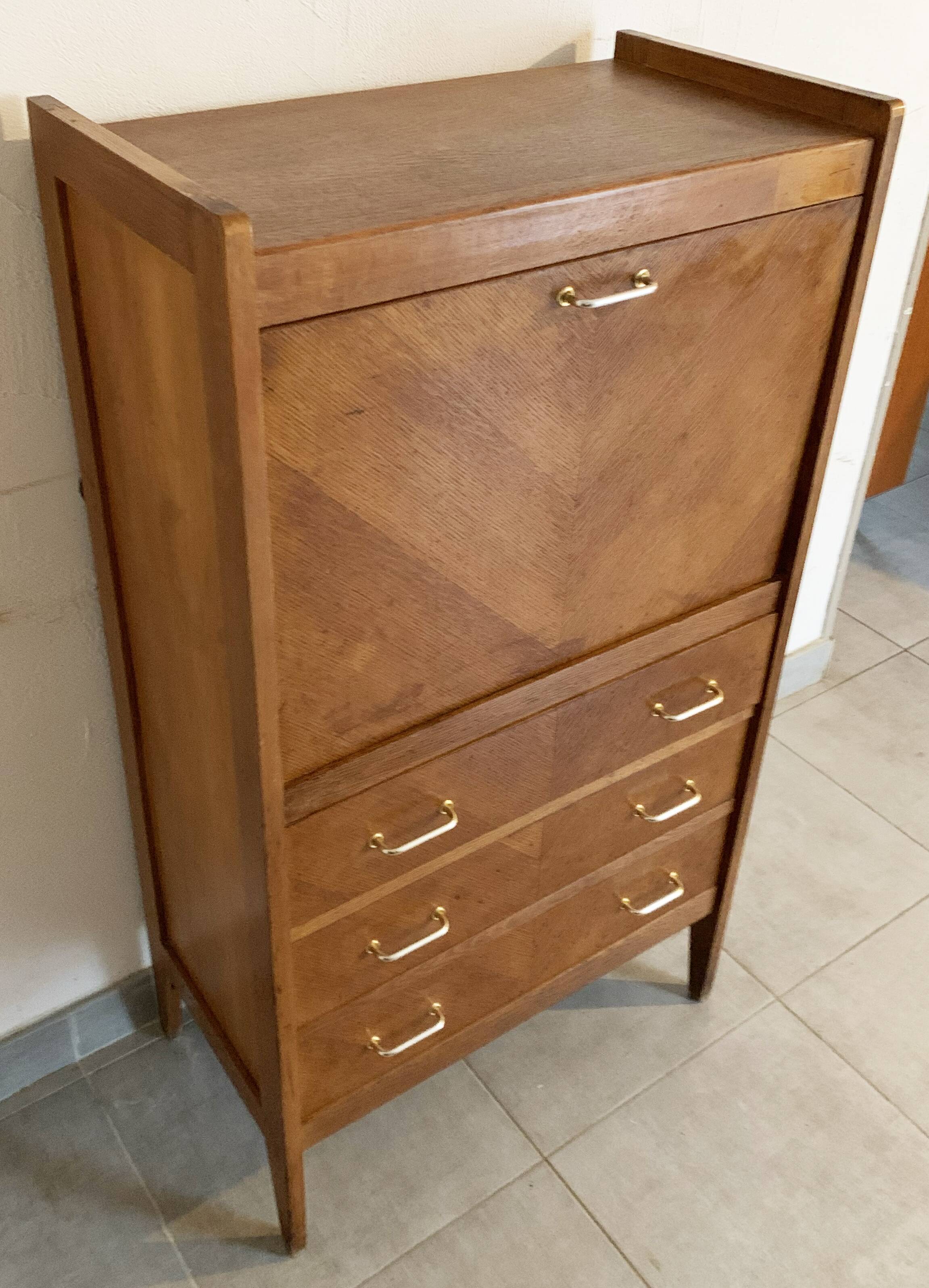 Vintage secretary of the 50s in oak